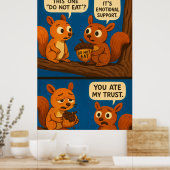 Eekhoorn Strip - Emotionele Ondersteuning Eikel Gr Poster (Keuken)