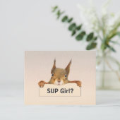 Eekhoorn SUP meisje? Eigen Tekst Briefkaart (Staand voorkant)