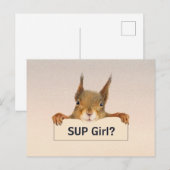 Eekhoorn SUP meisje? Eigen Tekst Briefkaart (Voorkant / Achterkant)