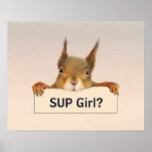 Eekhoorn SUP meisje? Eigen Tekst Poster (Voorkant)