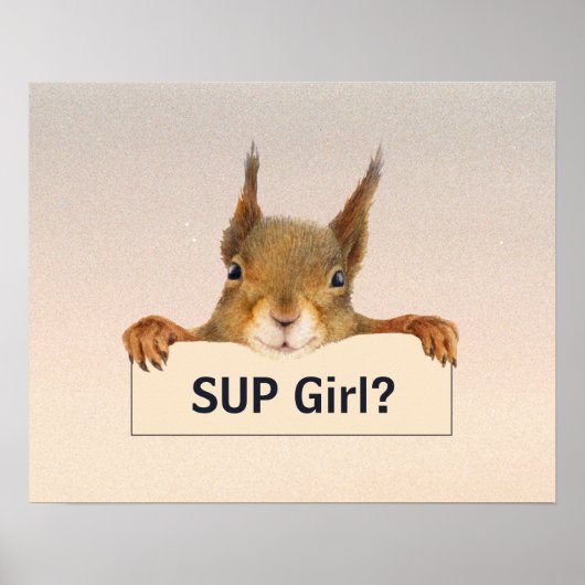 Eekhoorn SUP meisje? Eigen Tekst Poster (Voorkant)
