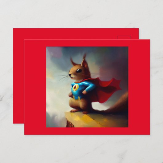 Eekhoorn Superhero Briefkaart (Voorkant / Achterkant)