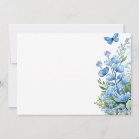 Eekhoorn Sweetness Floral Blue Boy Baby shower Kaart (Achterkant)