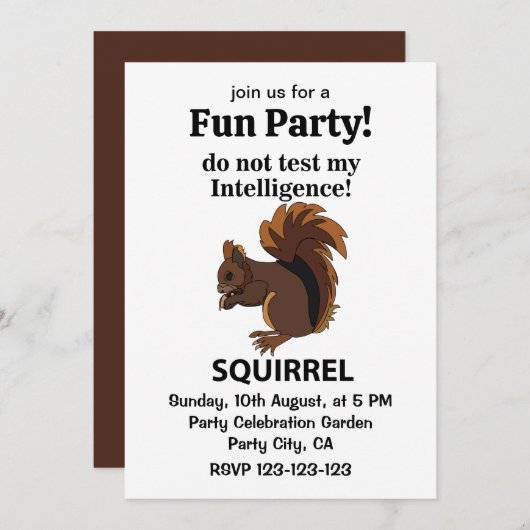 Eekhoorn test mijn intelligentie niet kaart (Voorkant / Achterkant)