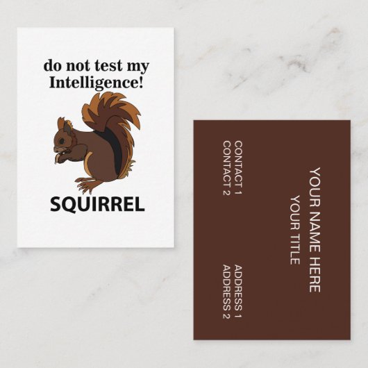 Eekhoorn test mijn intelligentie niet visitekaartje (Voorkant / Achterkant)