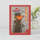 Eekhoorn, Tortilla Chip Fiesta Invitation Kaart (Staand voorkant)
