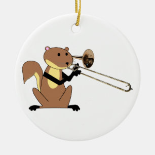 Eekhoorn Trombone afspelen Keramisch Ornament