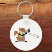 Eekhoorn Trombone afspelen Sleutelhanger (Voorkant)