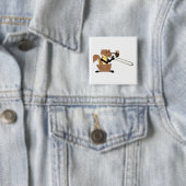 Eekhoorn Trombone afspelen Vierkante Button 5,1 Cm (In situ)