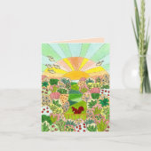 Eekhoorn Tuin Zonsopgang Tekening Blank Kaart (Voorkant)