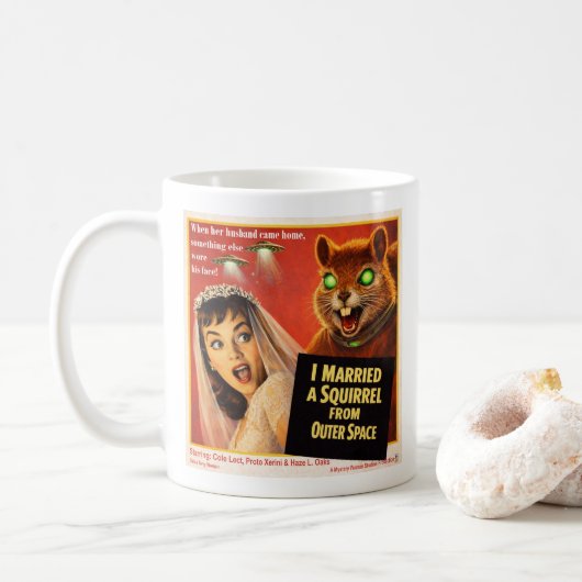 Eekhoorn uit de kosmos koffiemok (Met donut)