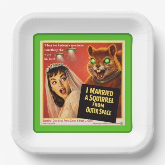 Eekhoorn uit de kosmos parodie papieren bordje (Voorkant)
