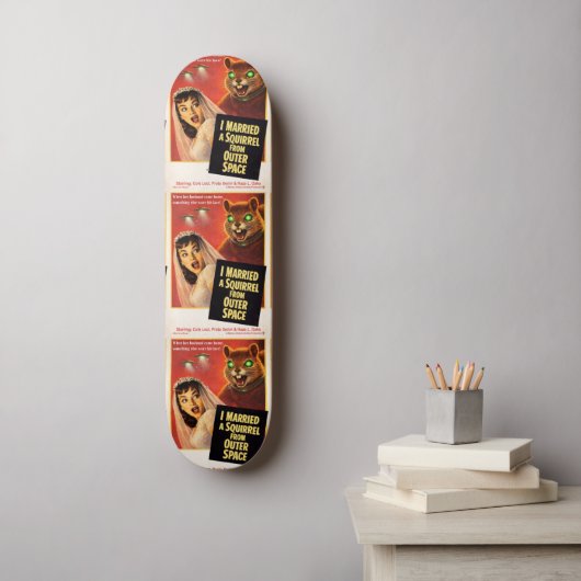 Eekhoorn uit de kosmos parodie persoonlijk skateboard (Muurkunst)