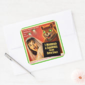 Eekhoorn uit de kosmos parodie vierkante sticker (Envelop)