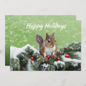 Eekhoorn Vakantie Kerstmis Kaart (Voorkant / Achterkant)