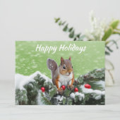 Eekhoorn Vakantie Kerstmis Kaart (Staand voorkant)