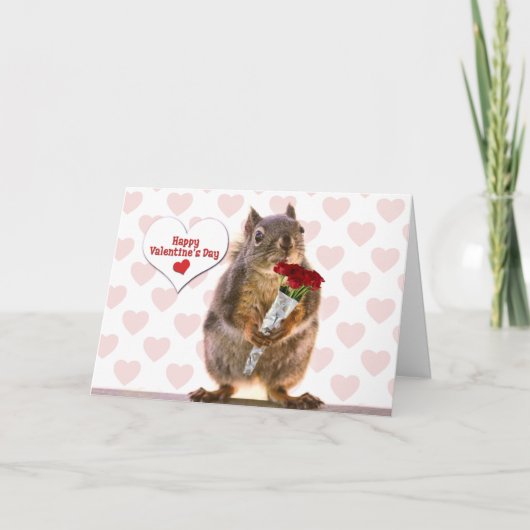 Eekhoorn Valentijn Feestdagen Kaart (Voorkant)