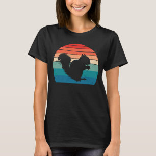 Eekhoorn  Verdrukte Retrostijl 70s Si T-shirt