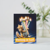 Eekhoorn verjaardagskaarsen briefkaart (Staand voorkant)