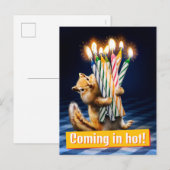 Eekhoorn verjaardagskaarsen briefkaart (Voorkant / Achterkant)