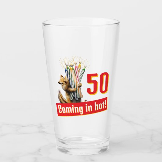 Eekhoorn verjaardagskaarsen glas (Voorkant)