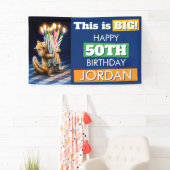 Eekhoorn verjaardagskaarsen spandoek (Insitu)