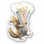 Eekhoorn verjaardagskaarsen sticker (Voorkant)