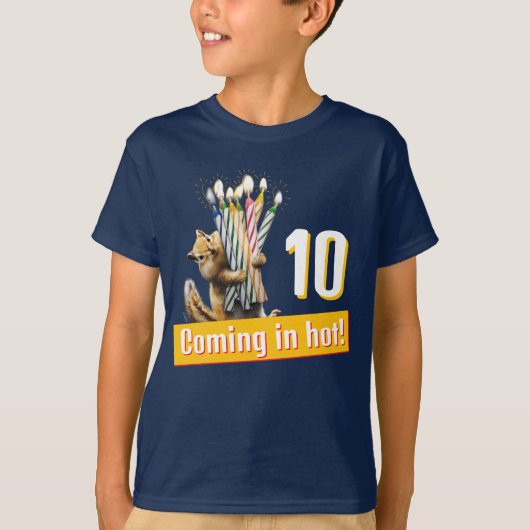 Eekhoorn verjaardagskaarsen t-shirt (Voorkant)