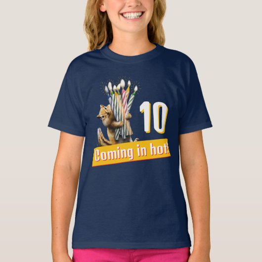 Eekhoorn verjaardagskaarsen t-shirt (Voorkant)