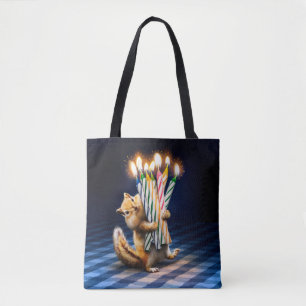 Eekhoorn verjaardagskaarsen tote bag