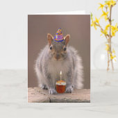 Eekhoorn verjaardagskaart kaart (Gele Bloem)