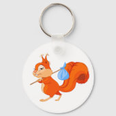 Eekhoorn Vertrekkend Huis Sleutelhanger (Voorkant)