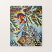 Eekhoorn verzamelen dennenappels legpuzzel (Verticaal)