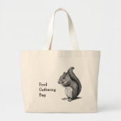Eekhoorn: Verzameling van voedsel: potloodtekening Grote Tote Bag (Voorkant)