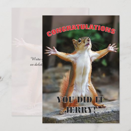 🎓Eekhoorn Viering Aangepaste Congrats Editie Kaart (Voorkant / Achterkant)