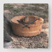 eekhoorn vierkante klok (Voorkant)