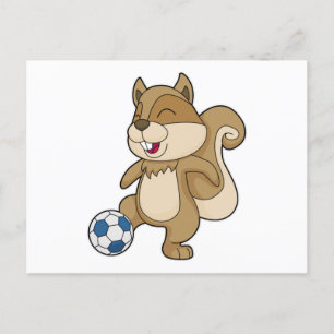 Eekhoorn Voetballer Voetbal Briefkaart