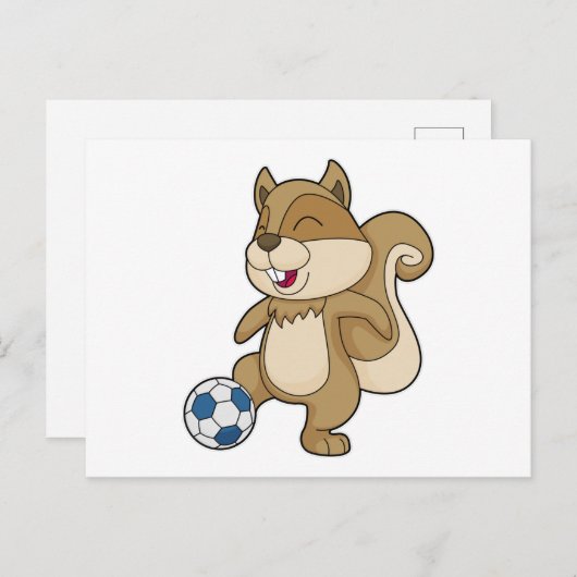 Eekhoorn Voetballer Voetbal Briefkaart (Voorkant / Achterkant)