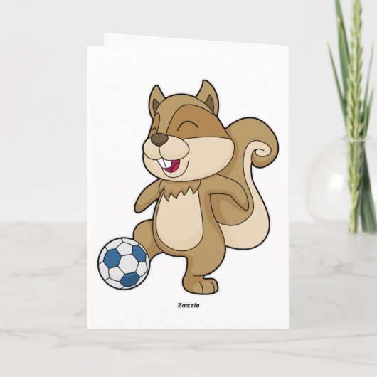 Eekhoorn Voetballer Voetbal Kaart (Achterkant)