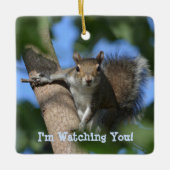 Eekhoorn Volgen van een boom Gepersonaliseerd Keramisch Ornament (Voorkant)
