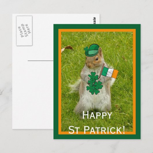 Eekhoorn voor St Patrick Day Briefkaart (Voorkant / Achterkant)