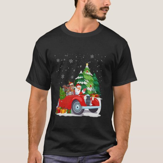 Eekhoorn Vrolijk Kerstfeest Kerstman Hoed Snowflak T-shirt (Voorkant)