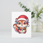 Eekhoorn Vrolijk Kerstfeest Winter Dieren Eekhoorn Feestdagenkaart (Staand voorkant)