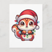 Eekhoorn Vrolijk Kerstfeest Winter Dieren Eekhoorn Feestdagenkaart (Voorkant)