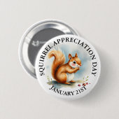 Eekhoorn Waardering Dag 21 januari Ronde Button 5,7 Cm (Voorkant /achterkant)
