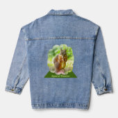 Eekhoorn Watcher Dier Schilderij Kunstwerk Vrouwen Denim Jacket (Achterkant)
