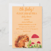 Eekhoorn Waterverf Baby Girl paddenstoel Rood Inv Kaart (Voorkant)