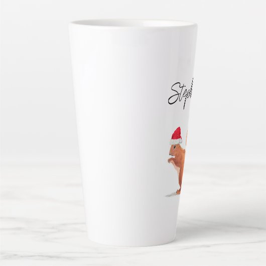 Eekhoorn waterverf kerstman latte mok (Voorkant)