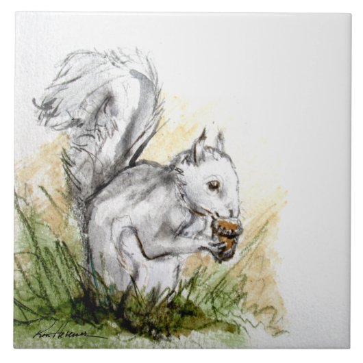 Eekhoorn weg. . . tegeltje (Voorkant)