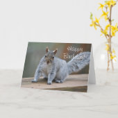 Eekhoorn wenskaart kaart (Gele Bloem)